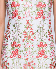 White High Neck Embroidered Dress - Raven-Dresses