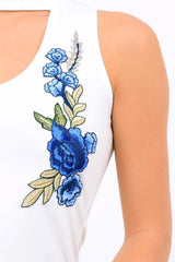 White High Neck V Front Top - Emmy-Tops