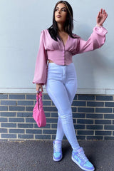 White High Waist Stretch Jeggings - Annaliza-Jeans