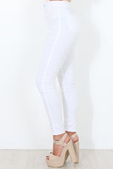 White High Waisted Jeans - Tia-Jeans