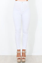 White High Waisted Jeans - Tia-Jeans