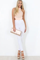 White High Waisted Jeans - Tia-Jeans