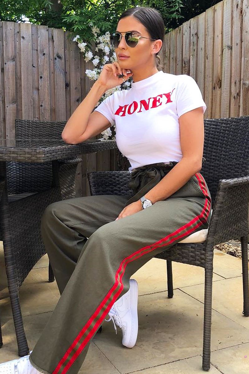 White Honey Slogan T-shirt - Kolby-Tops