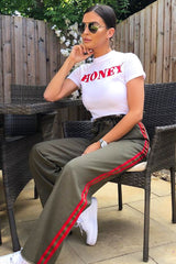 White Honey Slogan T-shirt - Kolby-Tops