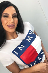 White In My Jeans Crew Neck Top - Tura-Tops