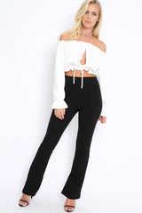 White Key Hole Bust Crop Top - Caitie-Crop Tops