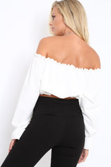 White Key Hole Bust Crop Top - Caitie-Crop Tops