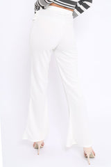 White Kick Flare Pants - Rita-Trousers