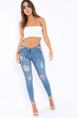 White Knit Frill Bandeau Crop Top - Poppy-Crop Tops