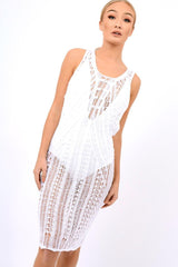 White Knit Maxi Dress - Leyla-Dresses
