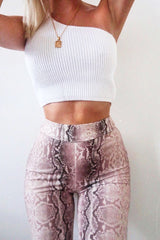 White Knitted One Shoulder Crop Top - Golde-Crop Tops