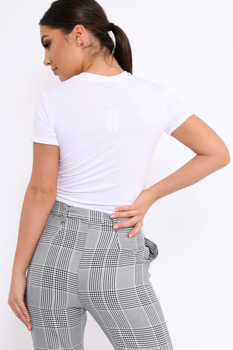 White Knot Front Vogue Slogan Top - Ashira-Tops