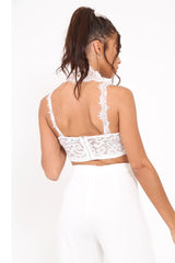 White Lace Choker Bralet - Mozell-Bralets