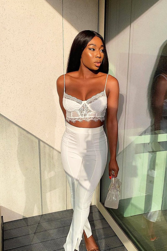 White Lace Corset Bralet - Gelila