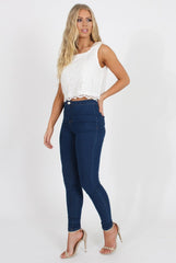 White Lace Crop Top - Rhoda-Crop Tops
