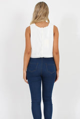 White Lace Crop Top - Rhoda-Crop Tops