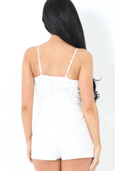 White Lace Detail Playsuit - Dani-Playsuits