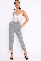 White Lace Flower Bodysuit - Faylen-Bodysuits