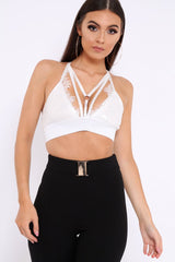 White Lace Harness Bralet - Saskia-Bralets