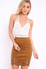 White Lace Open Back Bodysuit - Naomie-Bodysuits