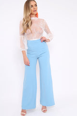 White Lace Sheer Blouse - Dollie-Tops