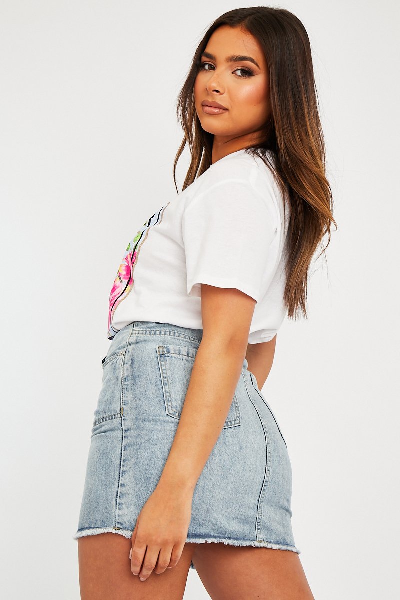 White L'amour Slogan Graphic T-shirt - Leighna-T-shirt