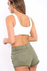 White Leather Lace Up Front Bralet - Joye-Bralets