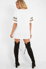 White Leopard Go Wild Slogan T-Shirt - Matylda-Tops