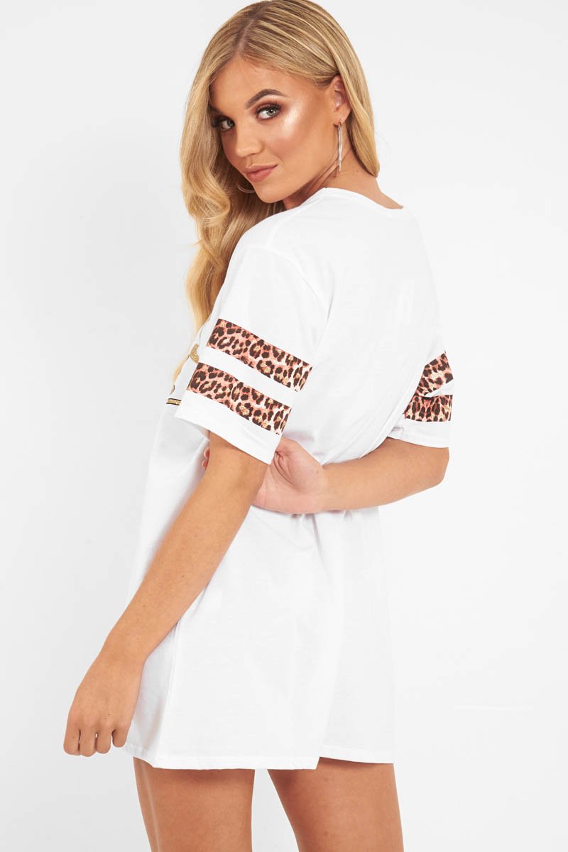 White Leopard Ladies Unite Slogan T-Shirt - Kayzlee-Tops