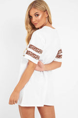 White Leopard Ladies Unite Slogan T-Shirt - Kayzlee-Tops