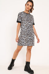 White Leopard Shift Dress - Habiba-Dresses