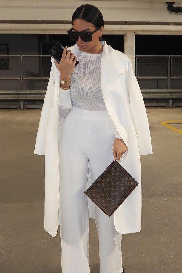 White Long Length Waterfall Belted Coat - Cindy-Coats