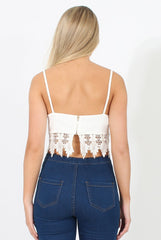 White Low Cut Crop Top - Marta-Crop Tops
