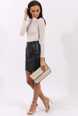 White Mesh Airtex Long Sleeve Bodysuit - Halley-Bodysuits