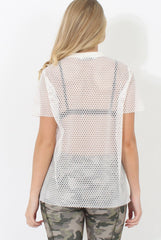 White Mesh Top - Piper-Tops