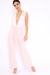 White Mesh V-Plunge Bodysuit - Malie-Bodysuits