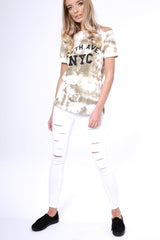 White Multi Ripped Skinny Jeans -Brianne-Jeans
