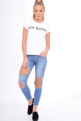 White Not Today Slogan T-Shirt - Kaarla-Tops