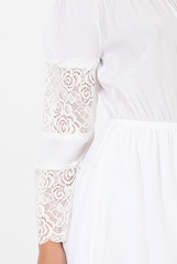 White Off Shoulder Crochet Detail Playsuit - Koran-Playsuits