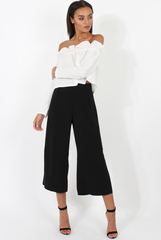 White Off Shoulder Crop Top - Violetta-Crop Tops