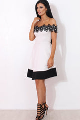 White Off The Shoulder Dress-Caron-Dresses