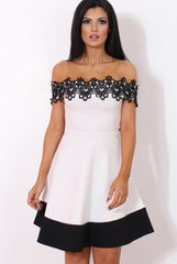 White Off The Shoulder Dress-Caron-Dresses