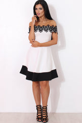 White Off The Shoulder Dress-Caron-Dresses