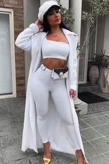 White One Shoulder Crop Top and Leggings Co-Ord - Marrie-Co-ords