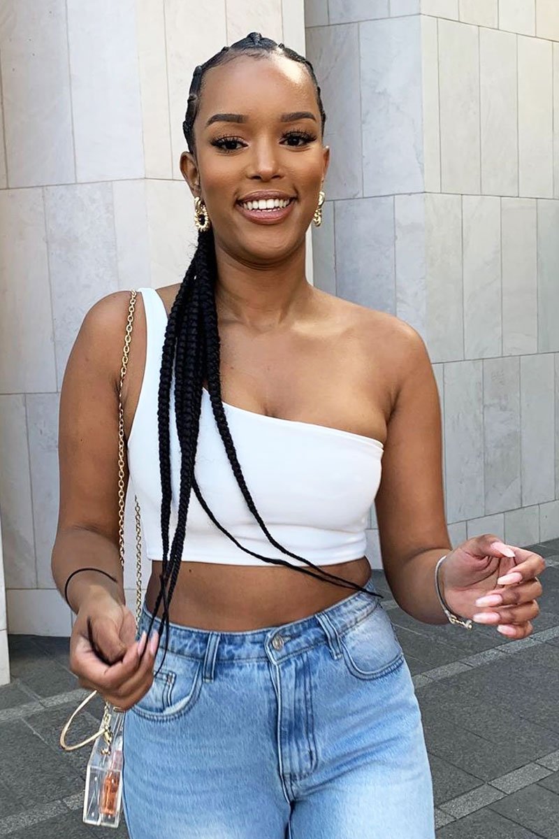 White One Shouldered Crop Top - Kamri-Crop Tops