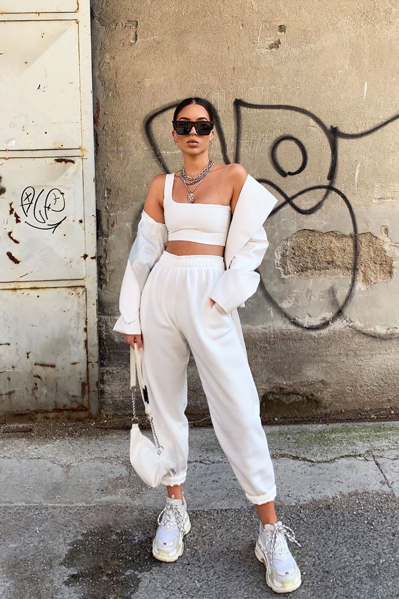 White One Shouldered Crop Top - Kamri-Crop Tops