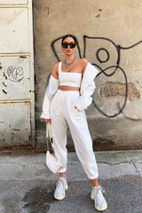 White One Shouldered Crop Top - Kamri-Crop Tops