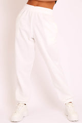 White Oversized Joggers - Erica-Joggers