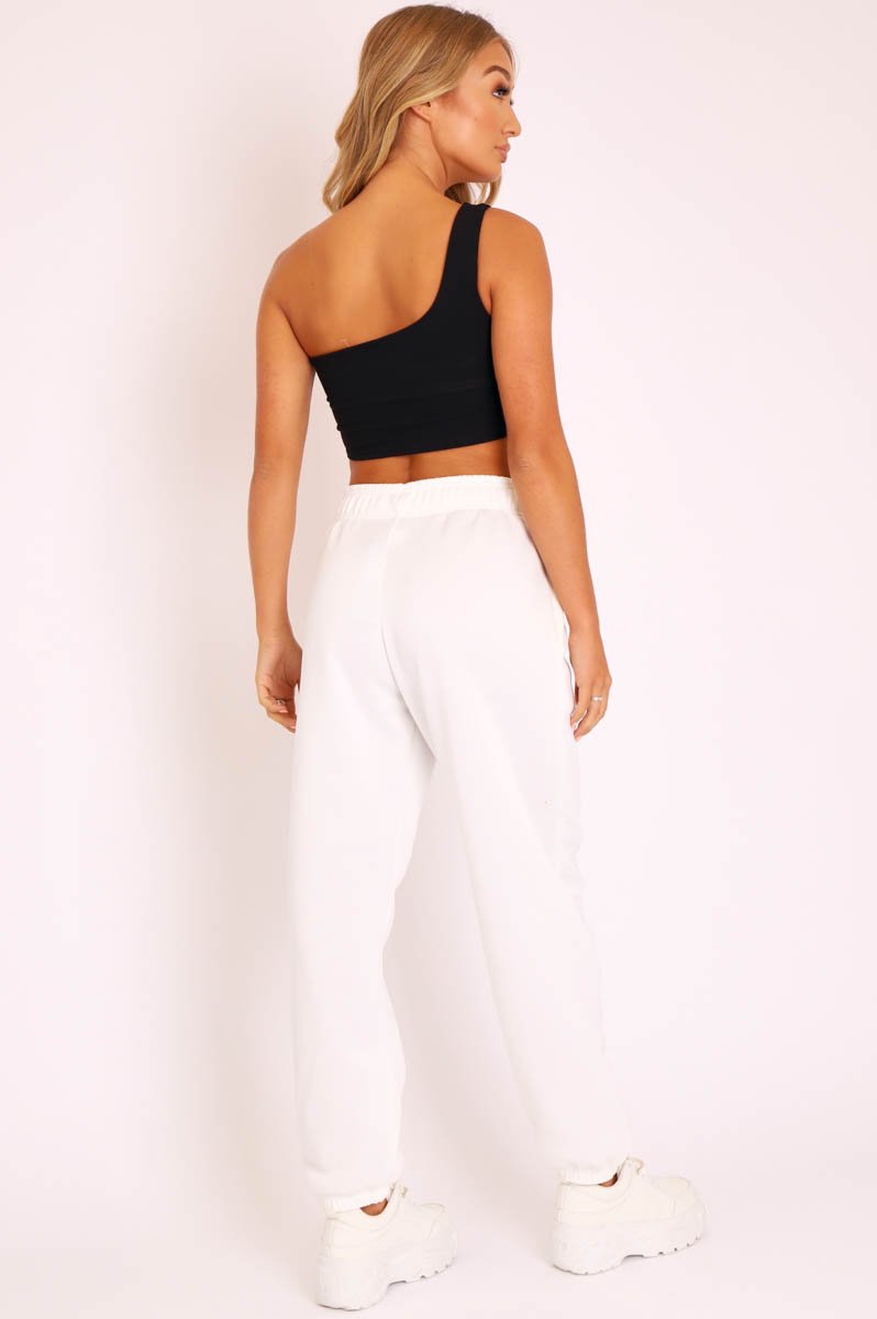 White Oversized Joggers - Erica-Joggers