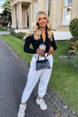 White Oversized Joggers - Erica-Joggers